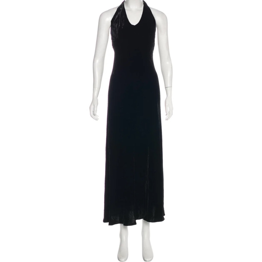 Black Velvet Halter Dress